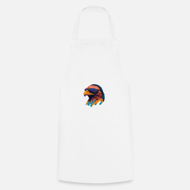 Majestic Soar: Retro Eagle T-Shirt - Kochschürze - Weiß