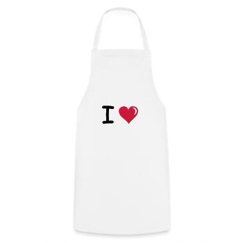 i love - Cooking Apron - white - Front - AI Model Male 185 dark (185cm)