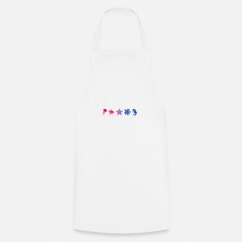 Subtil Pride Sea Creatures Beach Plage Été - Tablier de cuisine - blanc