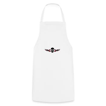 dead death head skull go - Cooking Apron - white - Front - AI Model Male 185 dark (185cm)
