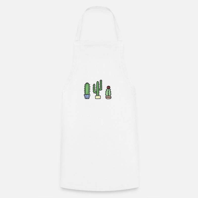 CACTUS SIMPEL PRICKLY MINIMALISTIC - Cooking Apron - white