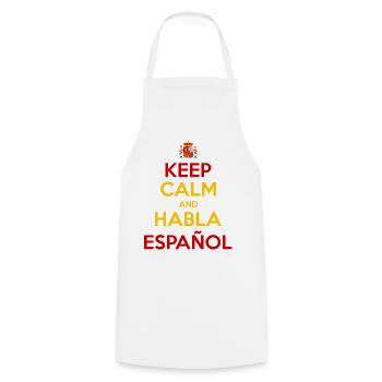 Keep Calm and Habla Español - Kochschürze - Weiß - Vorne - AI Model Male 185 dark (185cm)