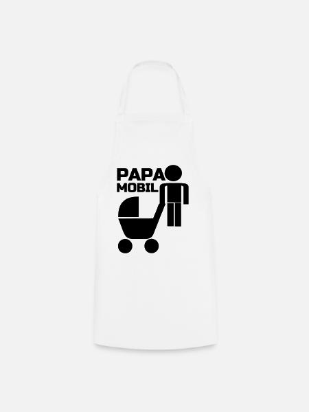 Papa Mobil Vater, Familie, Kind, Geschenk Vatertag - Kochschürze - Weiß