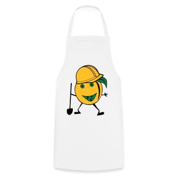 orange construction worker - Cooking Apron - white - Front - AI Model Male 185 dark (185cm)