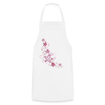 Vrille florale fleurs fleur été vrille fleur - Tablier de cuisine - blanc - Devant - AI Model Male 185 dark (185cm)