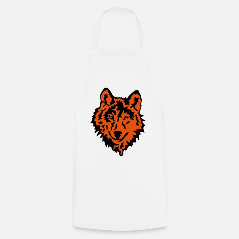 wolf - Cooking Apron - white
