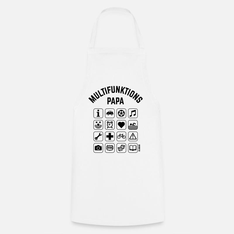 Multifunktions Papa (16 Icons) - Kochschürze - Weiß