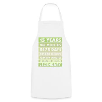 15 years legendary - anniversary - company - anniversary - Cooking Apron - white - Front - AI Model Male 185 dark (185cm)