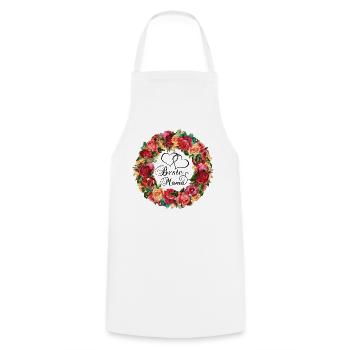 Meilleur cadeau de fête des mères roses fleurs coeur maman - Tablier de cuisine - blanc - Devant - AI Model Male 185 dark (185cm)