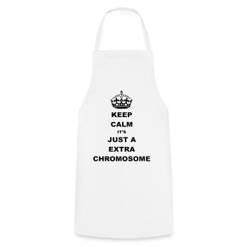 Keep Calm c’est juste un chromosome supplémentaire. - Tablier de cuisine - blanc - Devant - AI Model Male 185 dark (185cm)