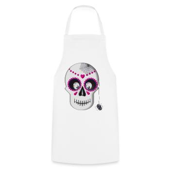 Crâne de sucre - Tablier de cuisine - blanc - Devant - AI Model Male 185 dark (185cm)