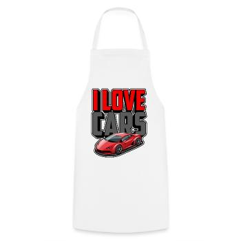 J’adore les voitures - Tablier de cuisine - blanc - Devant - AI Model Male 185 dark (185cm)