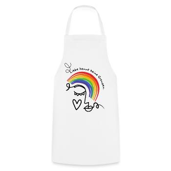 Pride Month Liebe Grenzen LGBTQ Regenbogen Queer - Kochschürze - Weiß - Vorne - AI Model Male 185 dark (185cm)