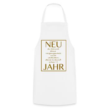 New Jahr deine Zukunft Jahr - Spruch - Kochschürze - Weiß - Vorne - AI Model Male 185 dark (185cm)