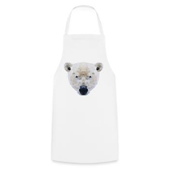Eisbär Low Poly – International Polar Bear Day - Cooking Apron - white - Front - AI Model Male 185 dark (185cm)
