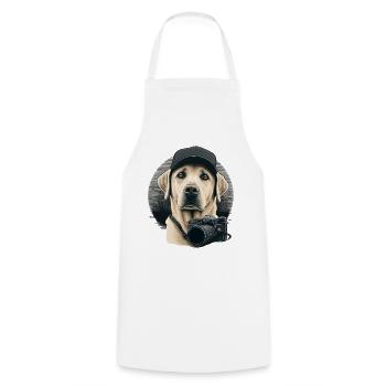 Labrador photographe - Tablier de cuisine - blanc - Devant - AI Model Male 185 dark (185cm)