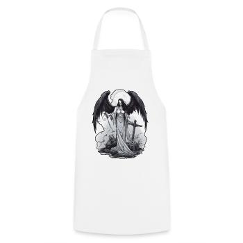 Ange noir - Tablier de cuisine - blanc - Devant - AI Model Male 185 dark (185cm)