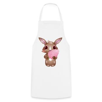 niedlicher Hase mit rosa Zuckerwatte - Kochschürze - Weiß - Vorne - AI Model Male 185 dark (185cm)