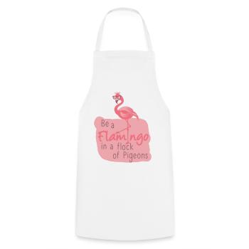Soyez un flamant rose dans un troupeau de pigeons - Tablier de cuisine - blanc - Devant - AI Model Male 185 dark (185cm)