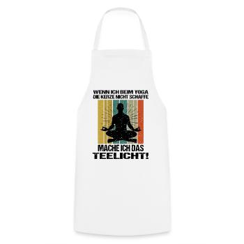Sprüche Yoga Mann Kerze Teelicht - Kochschürze - Weiß - Vorne - AI Model Male 185 dark (185cm)