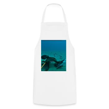 Unterwasser Kraken Rochen - Kochschürze - Weiß - Vorne - AI Model Male 185 dark (185cm)