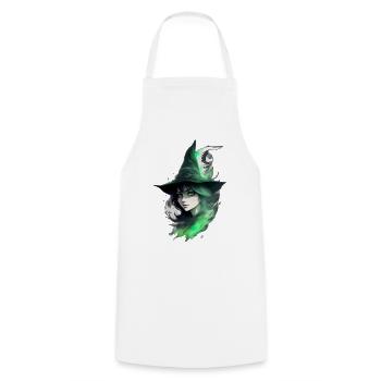 Sorcière - Tablier de cuisine - blanc - Devant - AI Model Male 185 dark (185cm)
