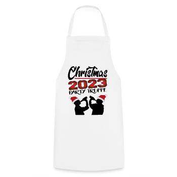 Weihnachten Christmas Alkohol Saufen Party Truppe - Kochschürze - Weiß - Vorne - AI Model Male 185 dark (185cm)