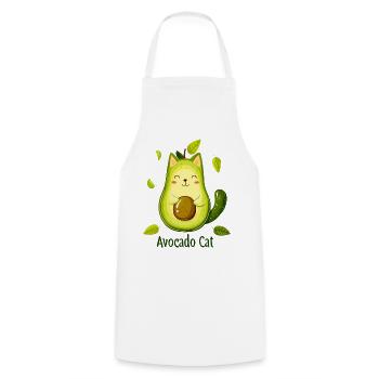 Kawaii Avocado cat - Kochschürze - Weiß - Vorne - AI Model Male 185 dark (185cm)