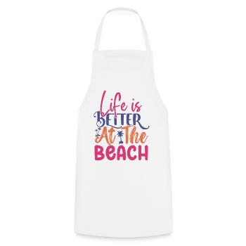 Life is Better at the Beach - Cooking Apron - white - Front - AI Model Male 185 dark (185cm)