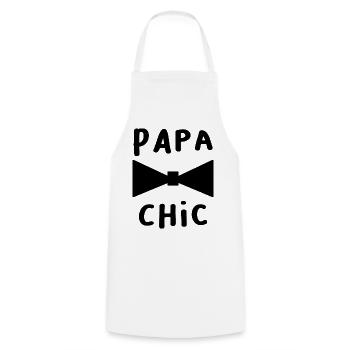 VATERTAG. FROHER VATERTAG. PAPA - Kochschürze - Weiß - Vorne - AI Model Male 185 dark (185cm)