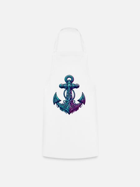 Une ancre - Tablier de cuisine - blanc