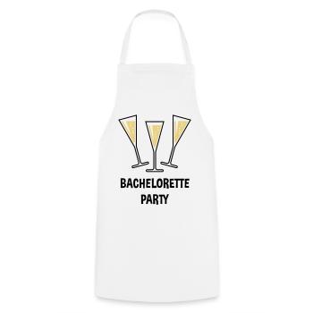 Bachelorette Party (Sparkling Wine Funnel Shut 2C) - Cooking Apron - white - Front - AI Model Male 185 dark (185cm)