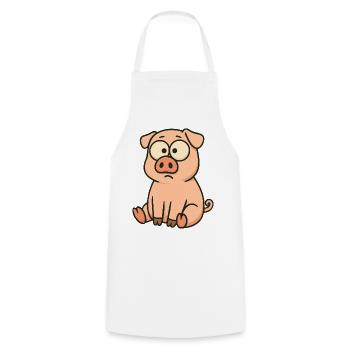 Süßes Cartoon Schwein lustig verwirrt Clumsy - Kochschürze - Weiß - Vorne - AI Model Male 185 dark (185cm)