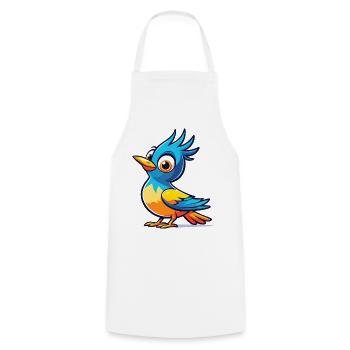 Blue Bird - Cooking Apron - white - Front - AI Model Male 185 dark (185cm)