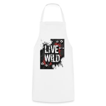 Joie de vivre "Wild Life" design - Cooking Apron - white - Front - AI Model Male 185 dark (185cm)