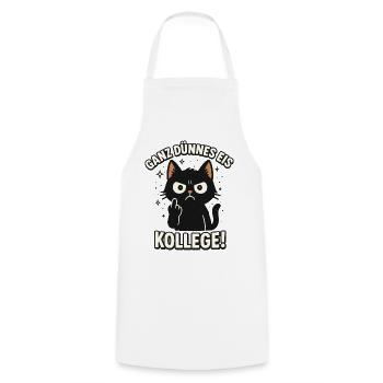 Glace très mince collègue majeur chat - Tablier de cuisine - blanc - Devant - AI Model Male 185 dark (185cm)