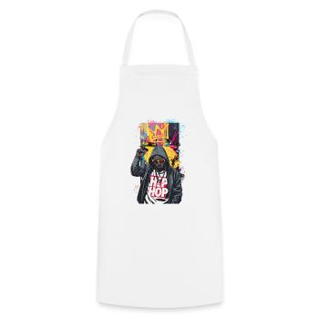 Urban rapper with colorful graffiti - Cooking Apron - white - Front - AI Model Male 185 dark (185cm)