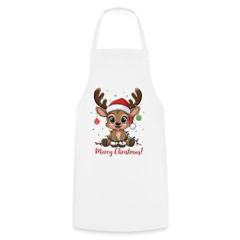 Süßer Rentier Weihnachtspullover Merry Christmas - Kochschürze - Weiß - Vorne - AI Model Male 185 dark (185cm)