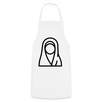 femme musulmane - Tablier de cuisine - blanc - Devant - AI Model Male 185 dark (185cm)