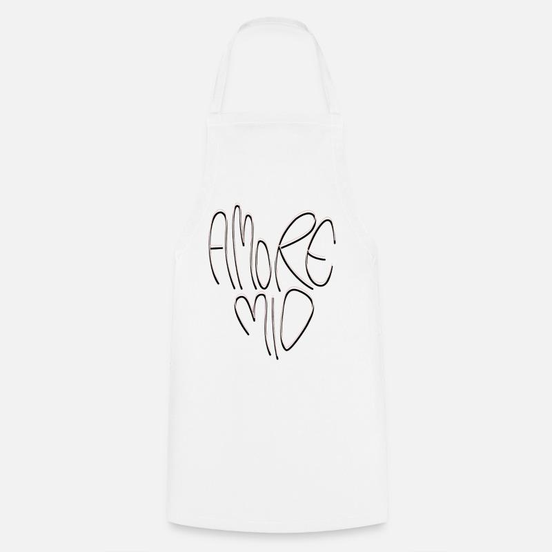 Lettrage Amore Mio - Tablier de cuisine - blanc