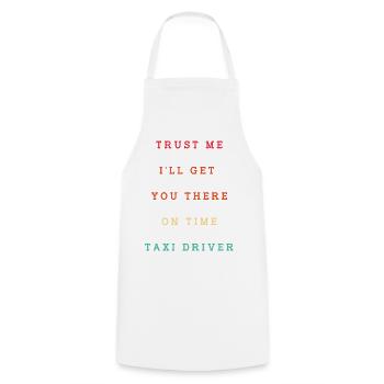 Taxi Taxi Driver - Cooking Apron - white - Front - AI Model Male 185 dark (185cm)
