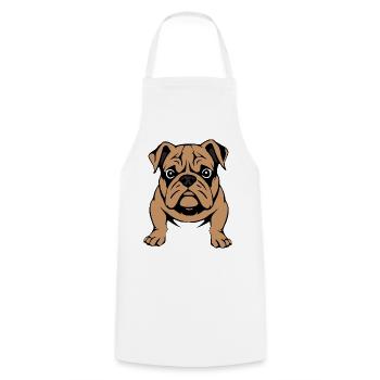 Bulldog Dog T-shirt Dog Shirt Gift - Cooking Apron - white - Front - AI Model Male 185 dark (185cm)