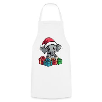 Elephant Christmas Gifts - Cooking Apron - white - Front - AI Model Male 185 dark (185cm)