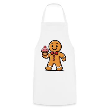 Lebkuchenmann Cupcake Cartoon - Kochschürze - Weiß - Vorne - AI Model Male 185 dark (185cm)
