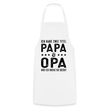 Ich habe zwei Titel Papa & Opa Lustig Vatertag Opa - Kochschürze - Weiß - Vorne - AI Model Male 185 dark (185cm)
