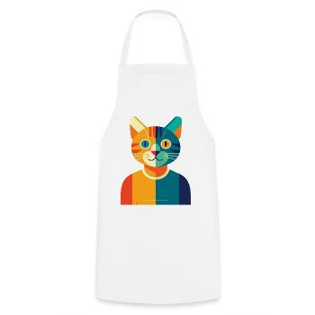 CAT MULTICOLORE – Baby & Kinder - Kochschürze - Weiß - Vorne - AI Model Male 185 dark (185cm)