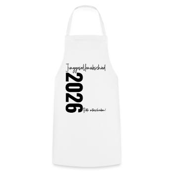 Enterrement de vie de garçon 2026 Veuillez signer Enterrement de vie de garçon - Tablier de cuisine - blanc - Devant - AI Model Male 185 dark (185cm)