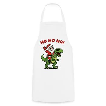Santa auf Dino: Ho Ho Ho - Kochschürze - Weiß - Vorne - AI Model Male 185 dark (185cm)