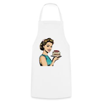 Baking Cake Baking Queen Baking Fairy Baker Pop Art - Cooking Apron - white - Front - AI Model Male 185 dark (185cm)
