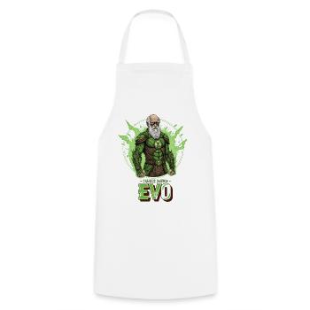 Evo Darwin Grüner Held - Kochschürze - Weiß - Vorne - AI Model Male 185 dark (185cm)